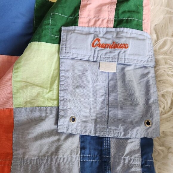 Cremieux Men's Medium Colorblock Patchwork Board Shorts Cargo Pockets Swimwear - Picture 5 of 13